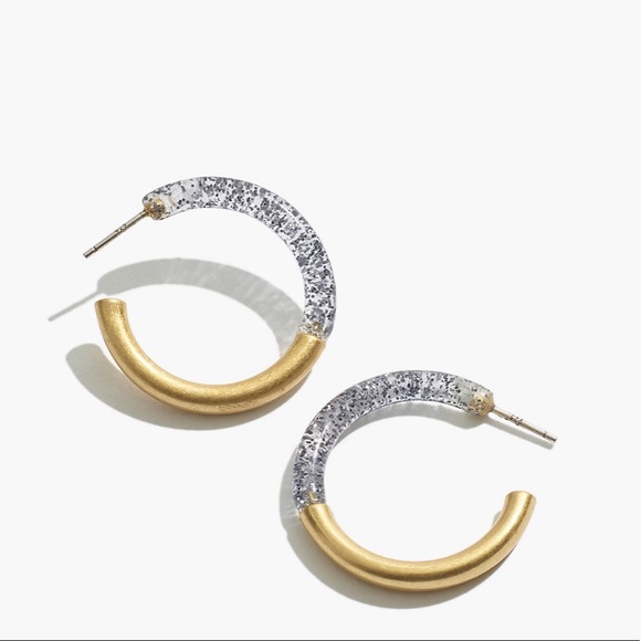Madewell Jewelry - Madewell glitter resin gold hoop earring